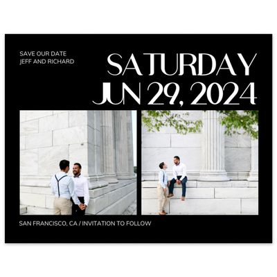 Black Wedding Digital Save the Date - Millsboro Multiphoto
