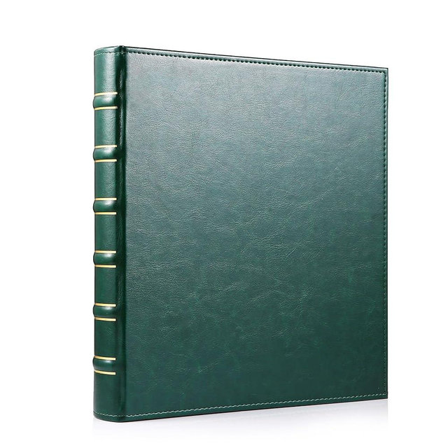 WOT I Vintage Leather Card Binder | Holds 540 Cards, Refillable Leather 3 Ring Binder for MTG/TCG/Sports Cards, Elegant Book-Style Organizer - Dark Green