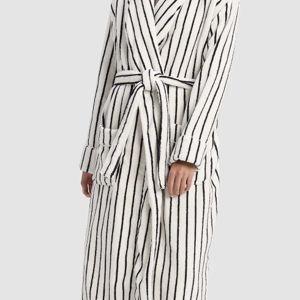 Luxe Bath Robe (Black Stripe)