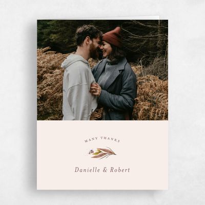 Linen, Beige Wedding Thank You - Heath Photo