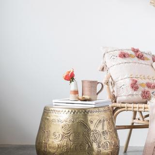 Debossed Metal Drum Table