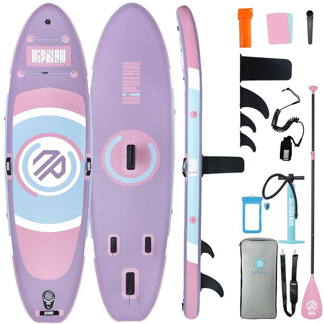 Niphean Inflatable Paddle Board with (Beginner Friendly) StabilTrac Fin and Durable SUP Accessories, 10' Inflatable Stand up Paddle Boards for Adults & Youth, Versatile Yoga Paddle Board, Gift Ideas