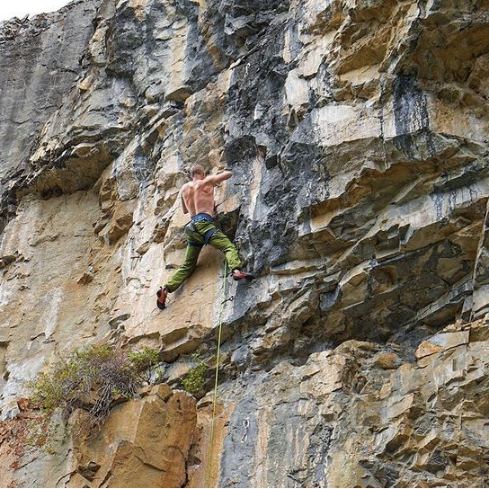 Ryan rock climbing