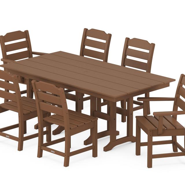 allen + roth by POLYWOOD Oakport 7 Brown Patio Dining Set