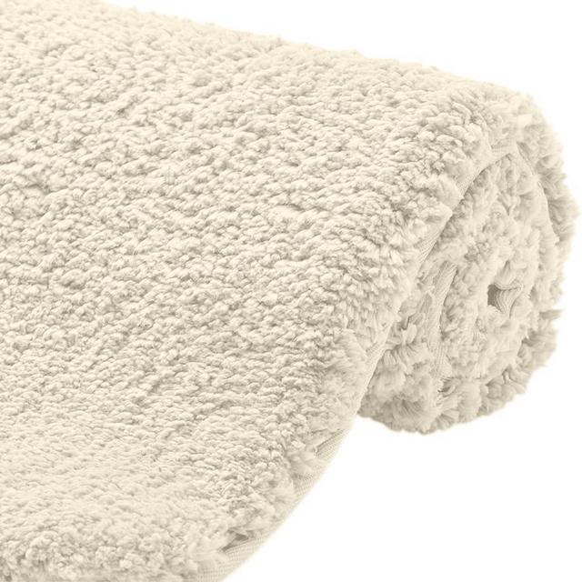 Gorilla Grip Premium Luxury Bath Rug, 36x24, Absorbent, Soft, Thick Shag, Bathroom Mat Rugs, Machine Wash, Microfiber Dries Quickly, Mats for Bath Room, Shower, Bathtub and Spa Floors, Ivory Cream