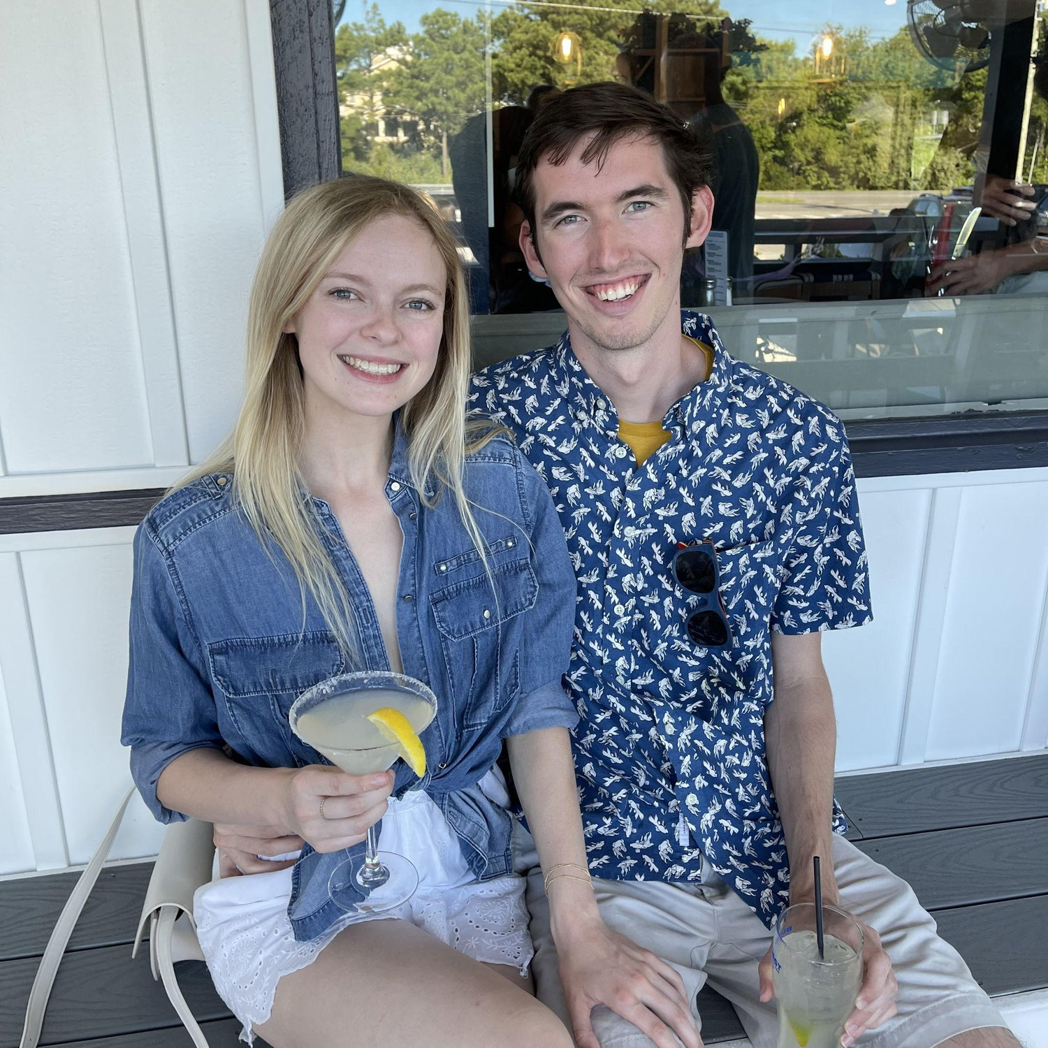 Dinner and drinks during a quick trip trip to Bethany Beach with Sarah's family (August, 2022).