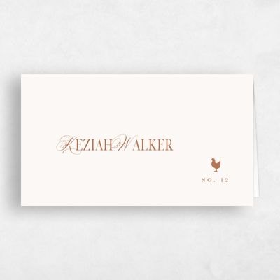 Beige Wedding Place Card - Jalen Chicken