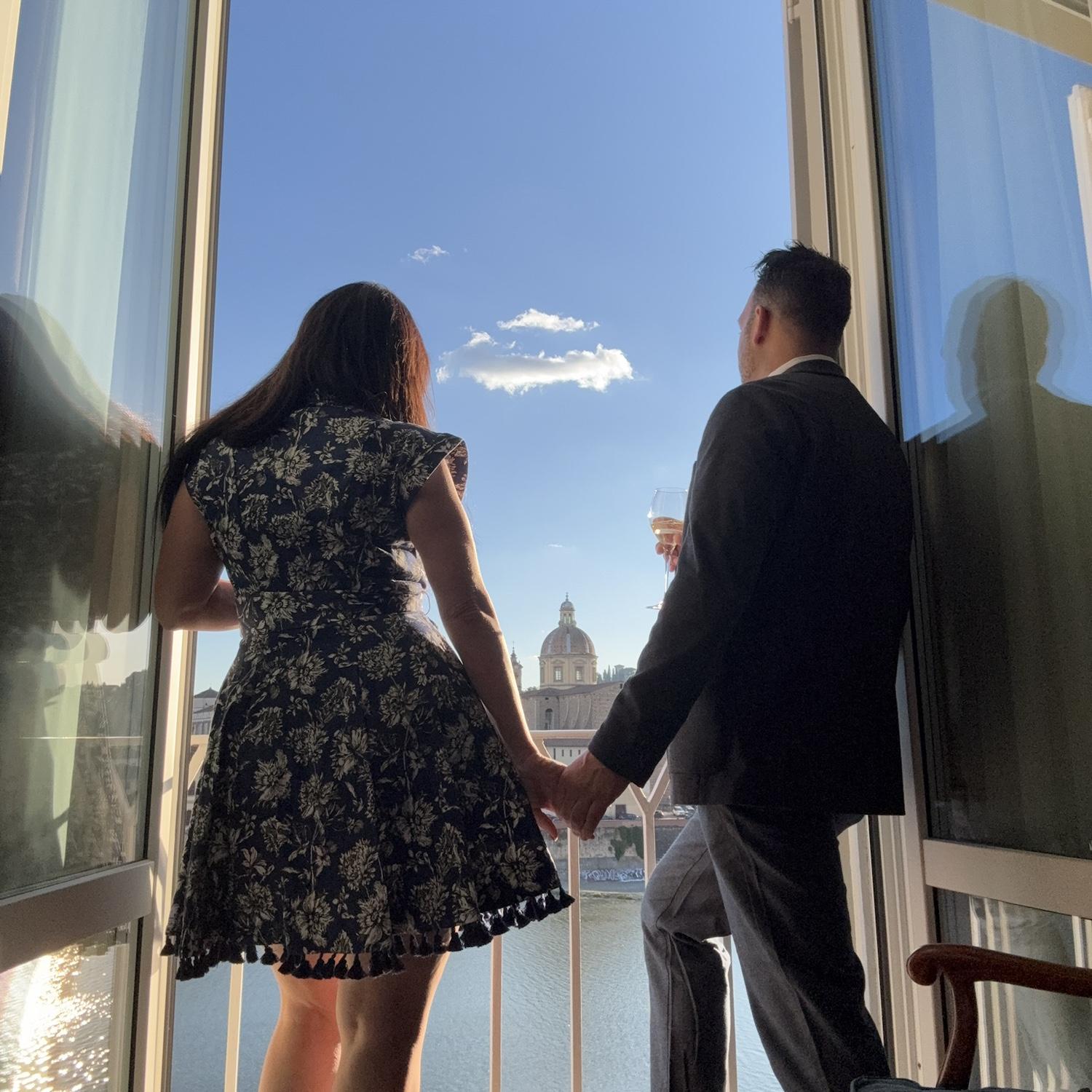 Our hotel veranda in Florence
