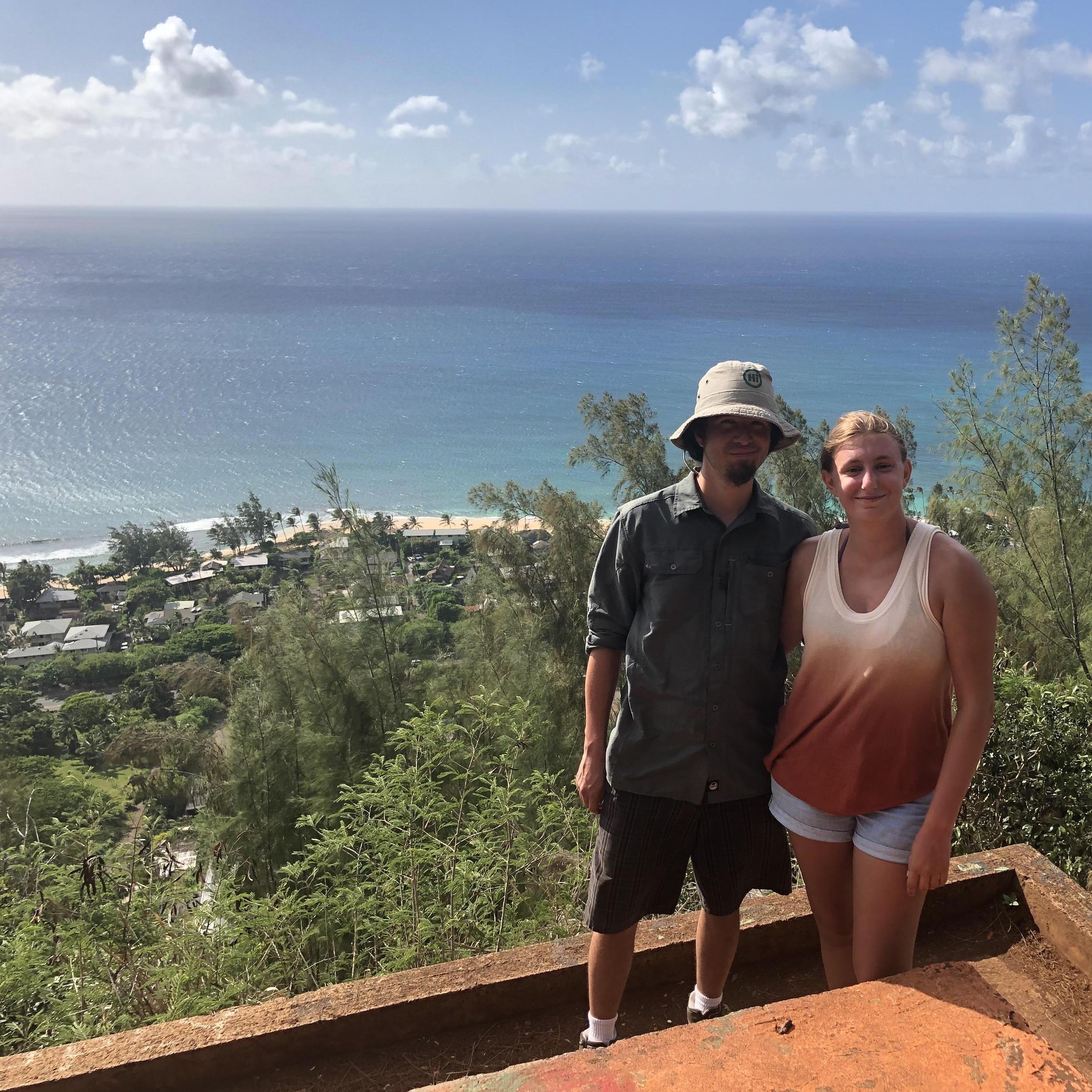 OAHU, HAWAII

Here we are standing on the Turtle Bay Pillbox. This particular pillbox was for protective purposes only and never actually saw any combat. It did see some beautiful views though!