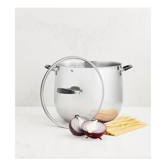 Belgique Stainless Steel 20-Qt. Covered Stock Pot, Created for Macy's