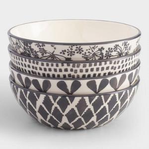 Charcoal and Ivory Alvaro Bowls Set of 4