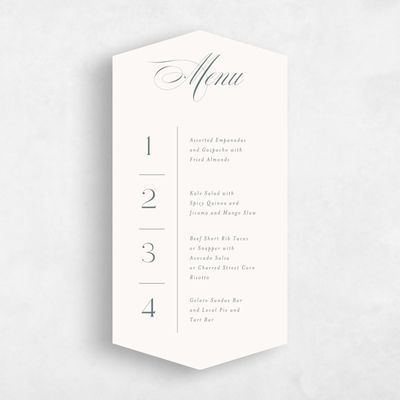 Beige Diamond Wedding Menu - Classic Chapel