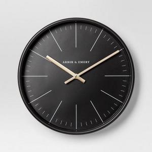 Decorative Wall Clock - Black/Brass - Project 62™