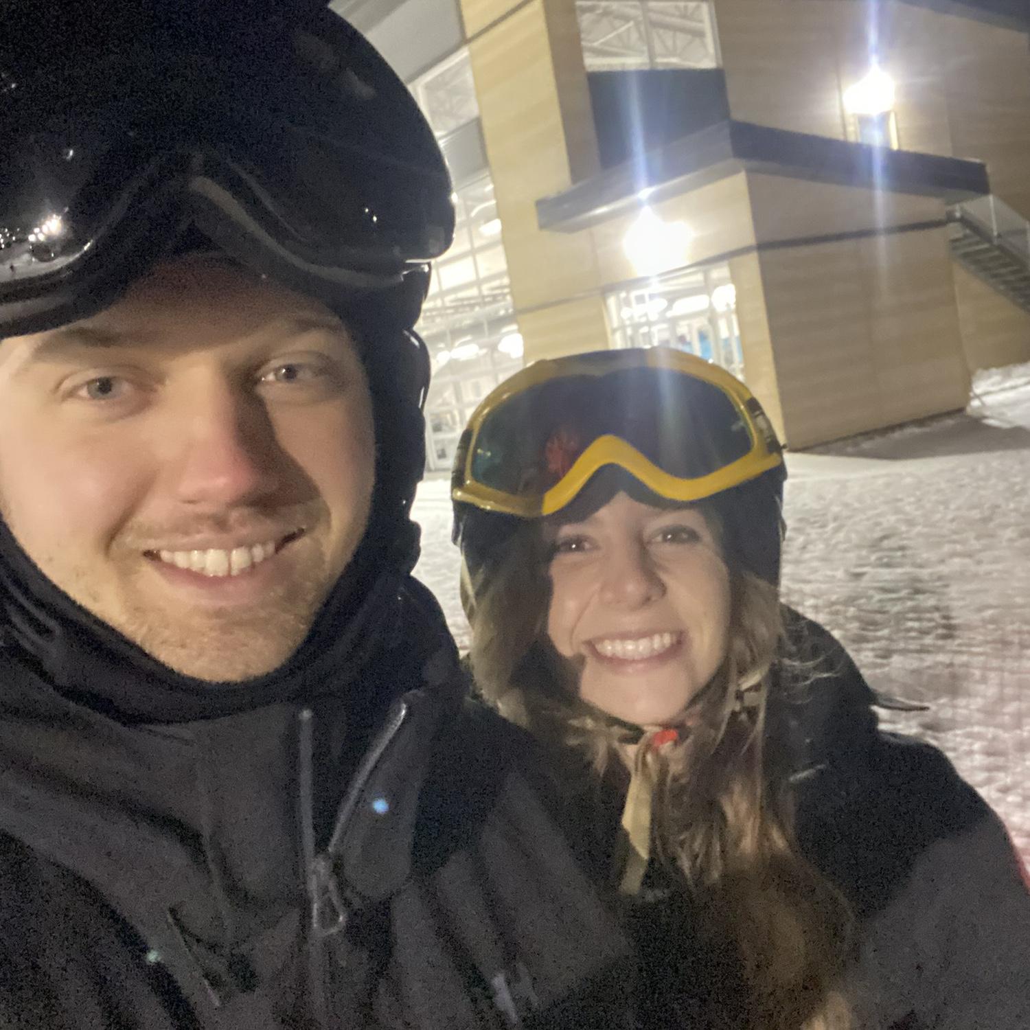 Our first ski adventure, where Jenna took an hour and a half to get down the hill.