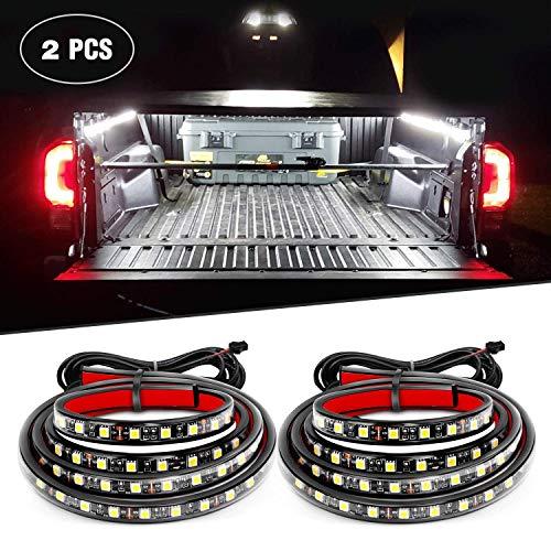 Nilight TR-05 2PCS 60'' 180 LEDs Bed Strip Kit with Waterproof on/Off Switch Blade Fuse 2-Way Splitter Extension Cable for Cargo, Pickup Truck, SUV, RV, Boat (White Light)