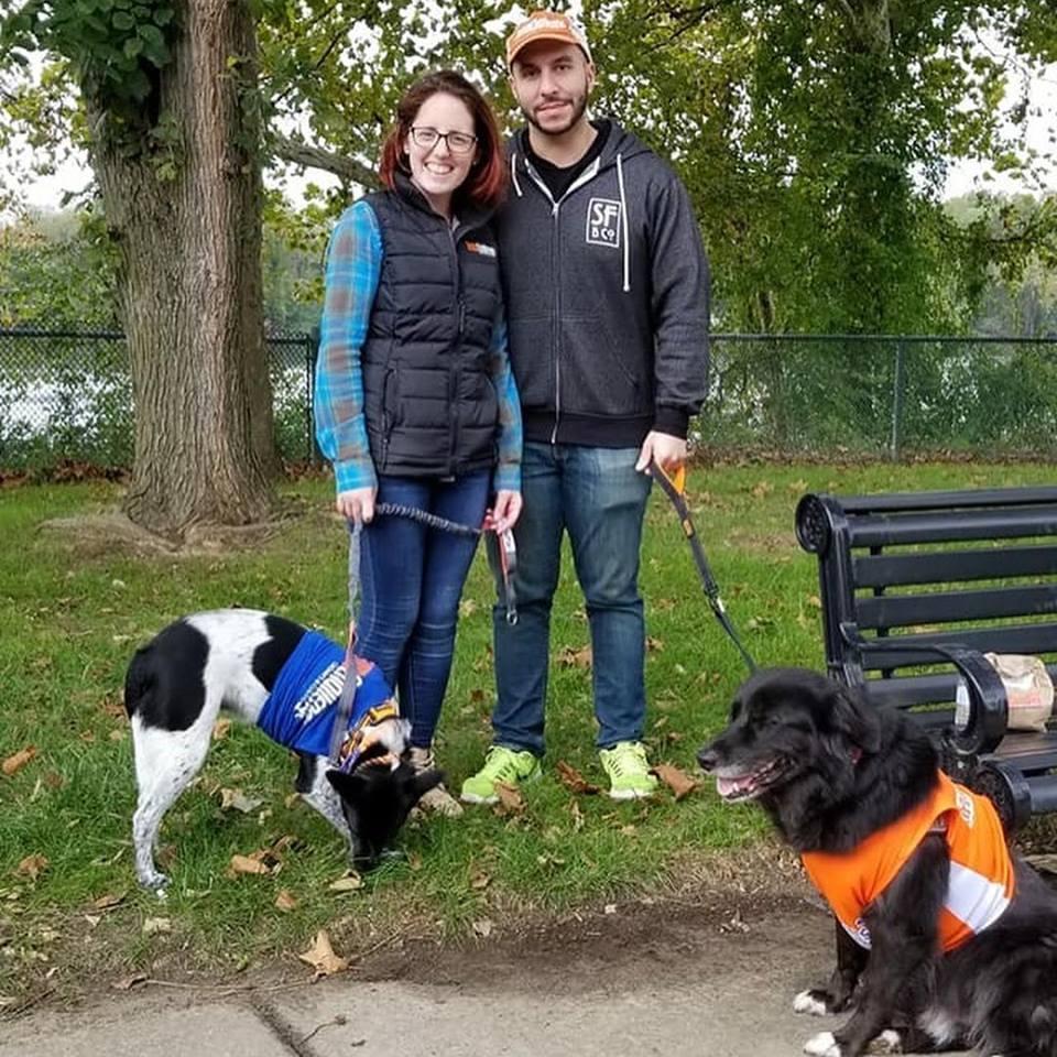 Crohn's and Colitis Foundation's Take Steps Walk.  Sam and Annie were happy to help recruit for Team Challenge!