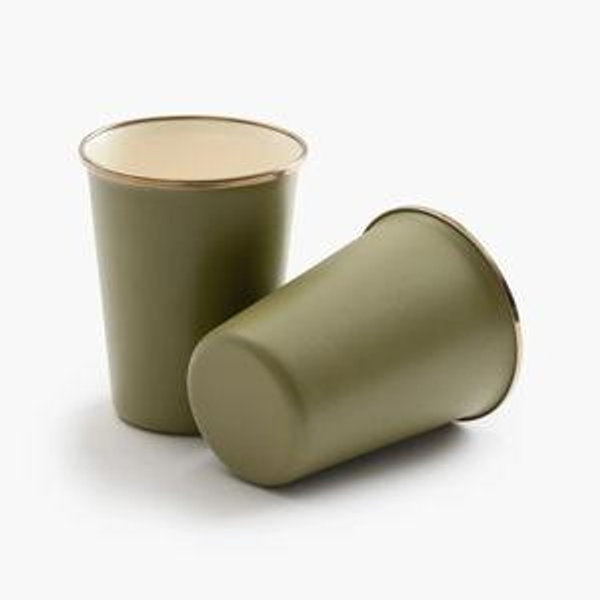 Enamelware 2-Tone Dining Collection - Olive Drab