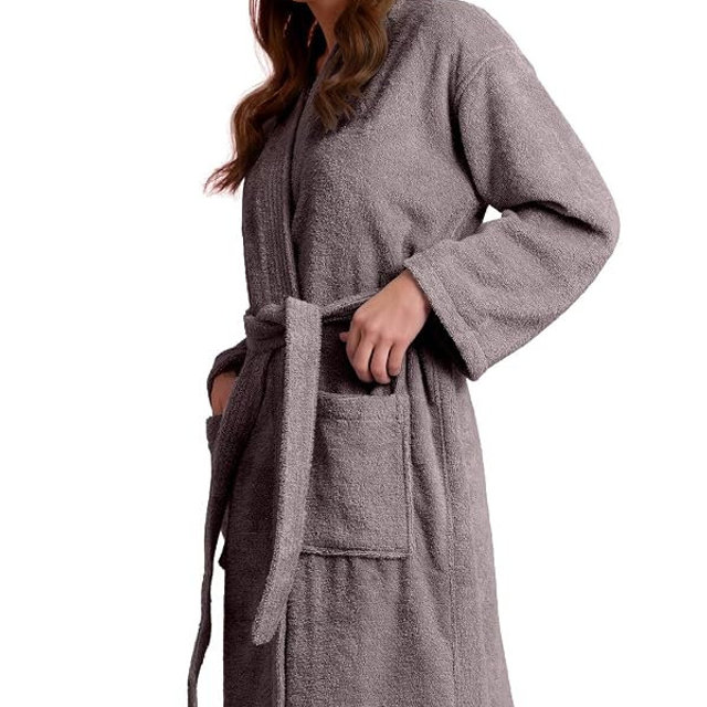 Women's Turkish Terry Kimono Style Bathrobe - 100% Cotton Robe for Women - Comfortable & Absorbent - Soft & Cozy Wear