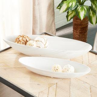 2-Piece Porcelain Farmhouse Planter Tray Set