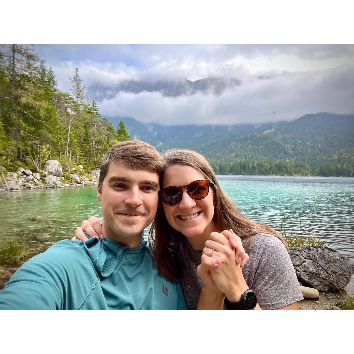 Shortly after our engagement along Lake Eibsee in Germany!