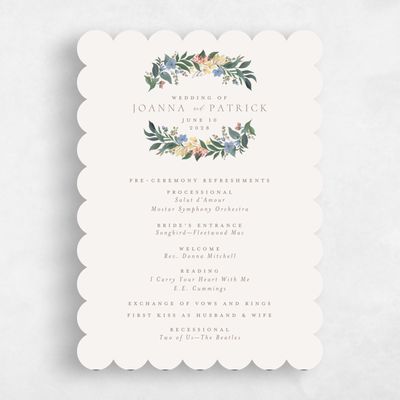 Pink Scalloped Wedding Program - Souci