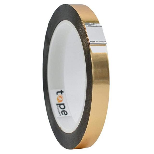 WOD MPFT2 Gold Metalized Polyester Mylar Film Tape with Acrylic Adhesive, 1/2 inch x 72 yds. Vibrant Mirror Like Finish, Decor Tape for Detailing Accent Wall, Graphic Arts, Car and Boat Trim