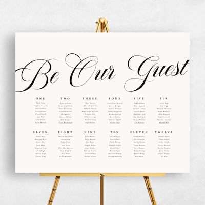 Beige Wedding Sign - Marquis Seating Chart