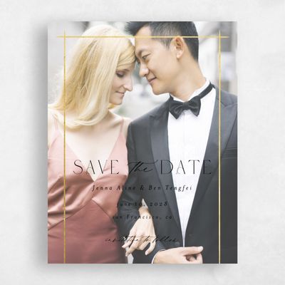 Black Wedding Save the Date - Mecca Portrait Foil