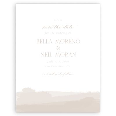 Canvas Tan, Beige Wedding Digital Save the Date - Saif Portrait