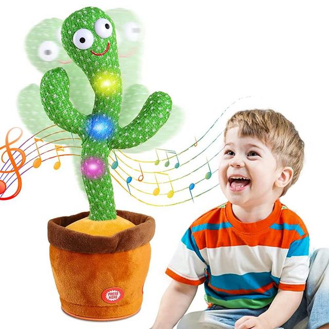 Baby Toys Dancing Talking Cactus for Boys Girls,Dancing Singing Talking Recording Mimic Repeating What You Say Cactus Toy with 120 English Songs Electronic Light Up Plush Cactus Give for Kids Gifts