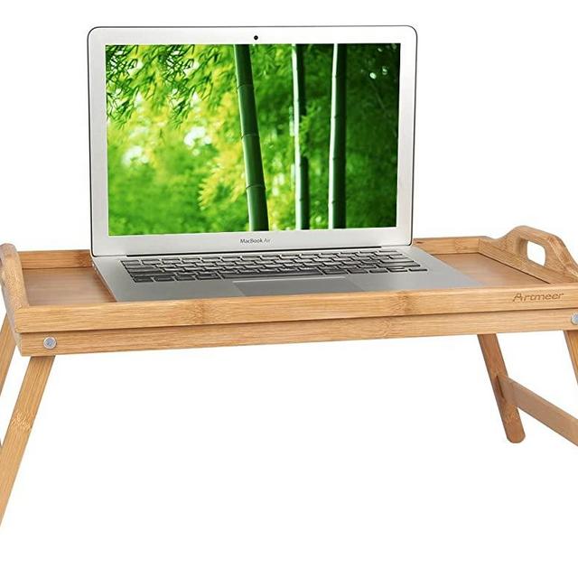 Bed Tray Table with Folding Legs,Serving Breakfast in Bed or Use As a TV Table, Laptop Computer Tray, Snack Tray with Moso Natural Bamboo by Artmeer