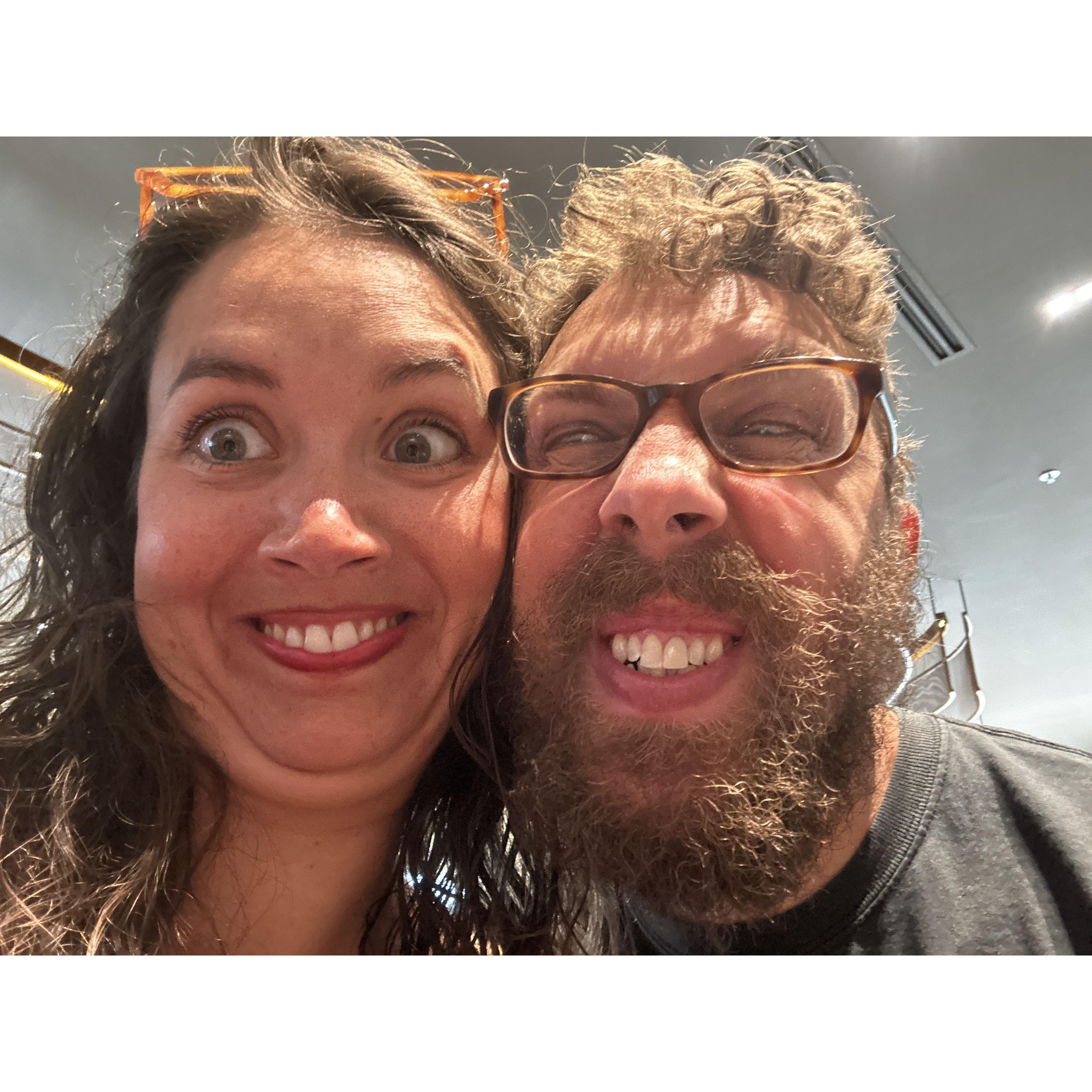 Silly face competition... one of many!
