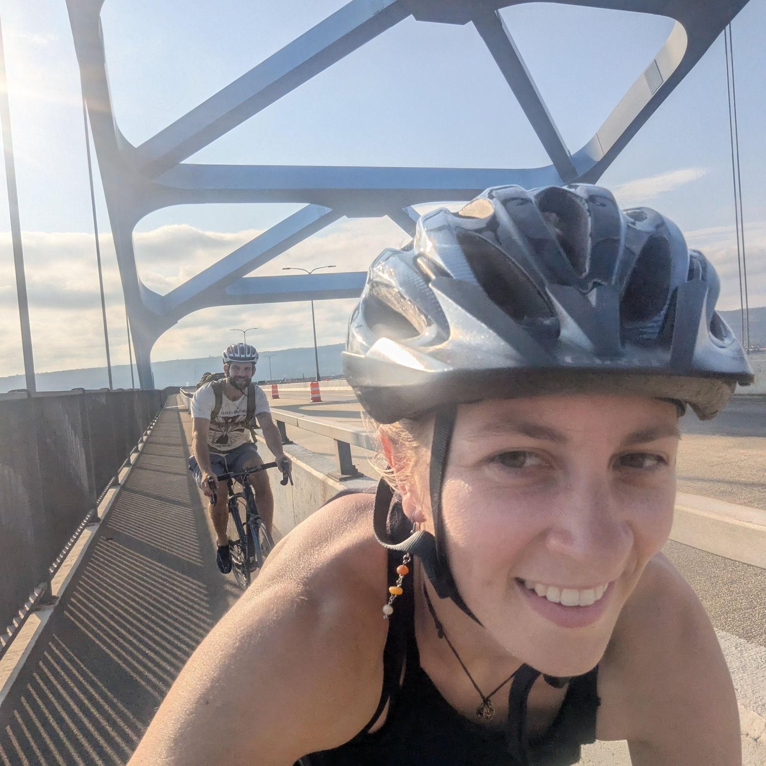 Biking across the Bong Bridge