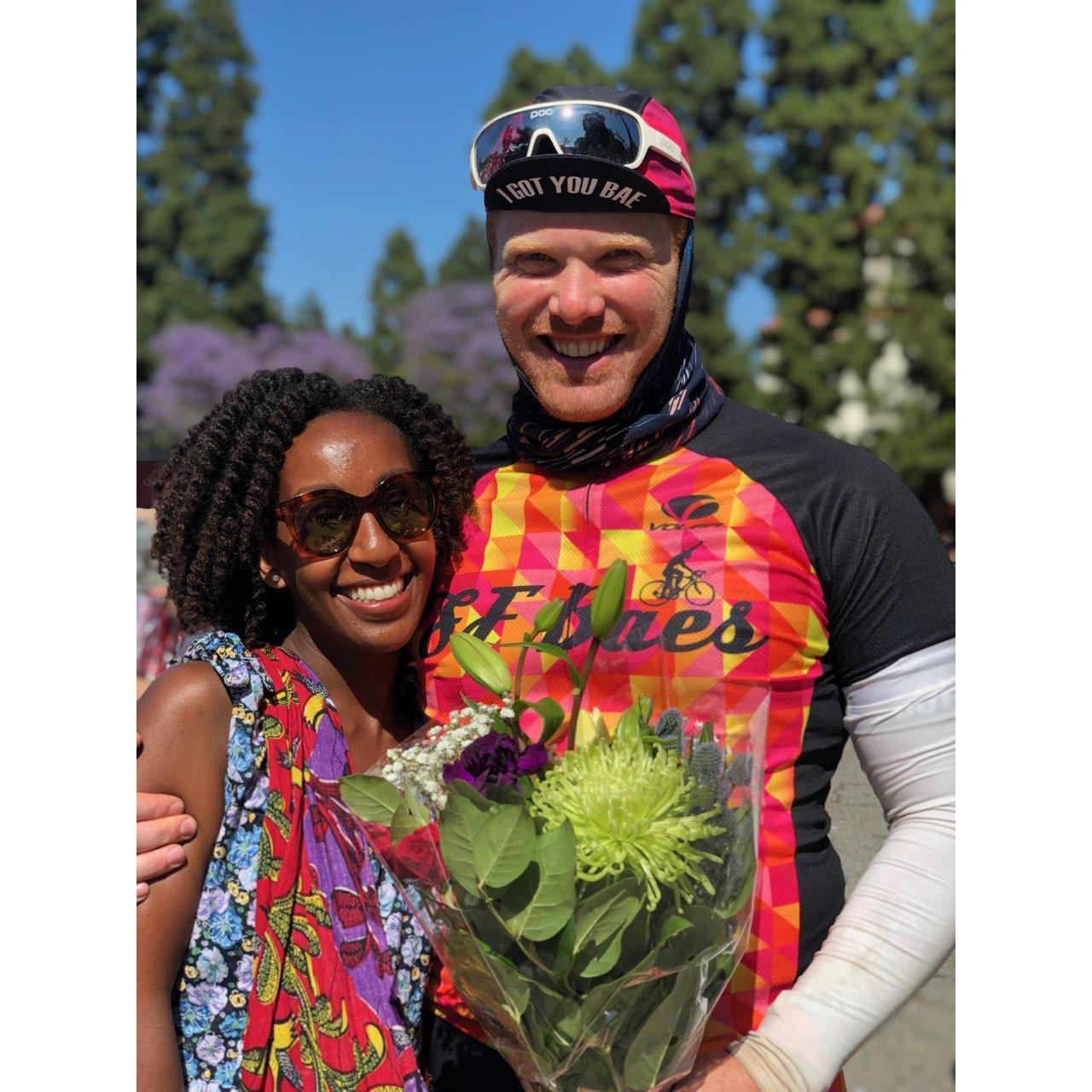 At the Finish Line of AIDS LifeCycle - Los Angeles, CA - June 2019