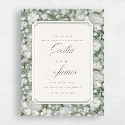 Sage, Green Wedding Save the Date - Annika Portrait