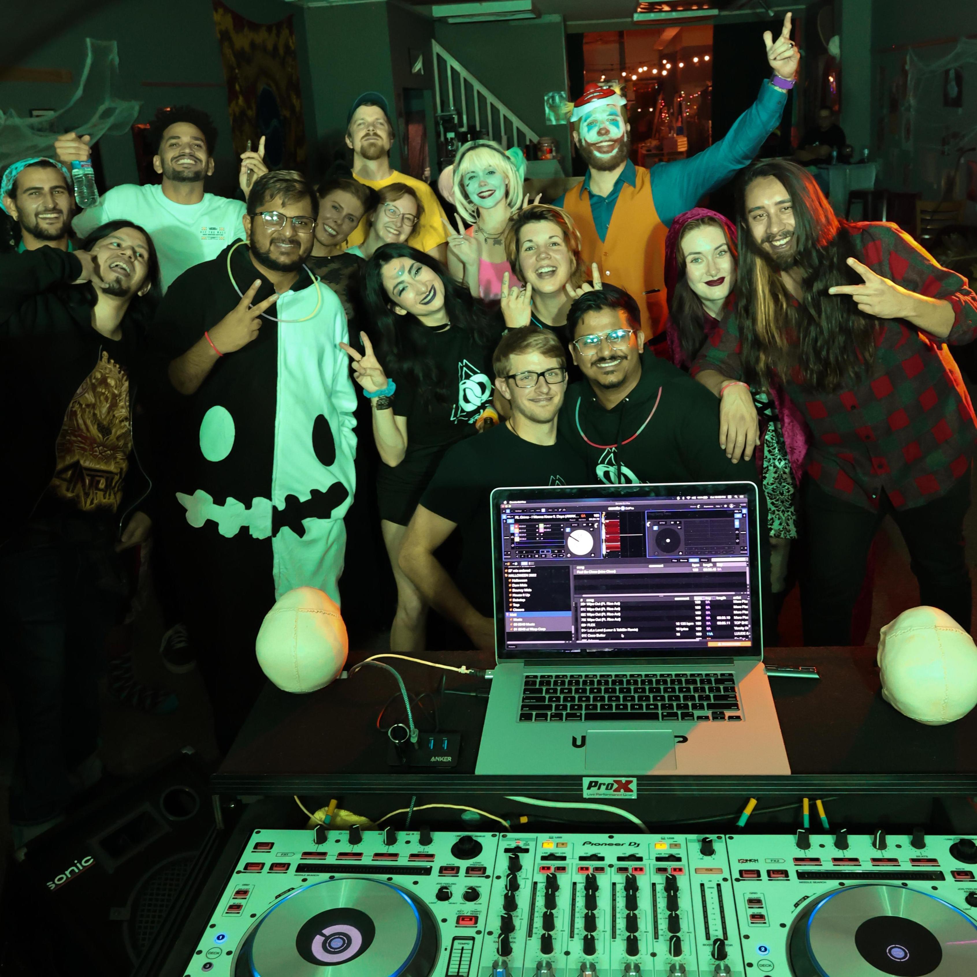 Matt produces music and played his first show with Ujwal on Halloween night. Huge success!