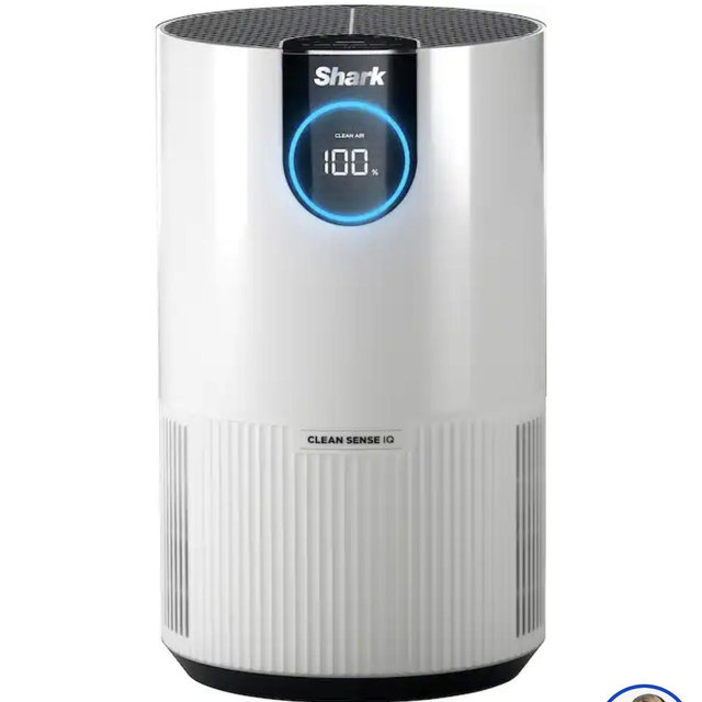 Shark - Clean Sense Air Purifier 500, Clean Sense IQ, NanoSeal True HEPA, 500 sq. ft., Filters 99.9% of allergens, Pro Odor Lock - White