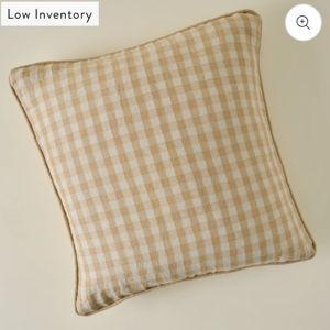 Gingham Large Pillow - Gold