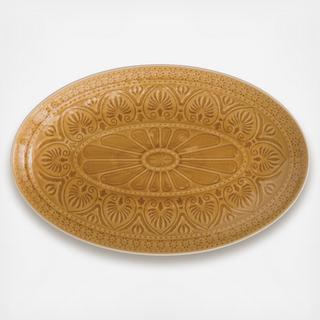 Crackle-Finished Stoneware Serving Platter