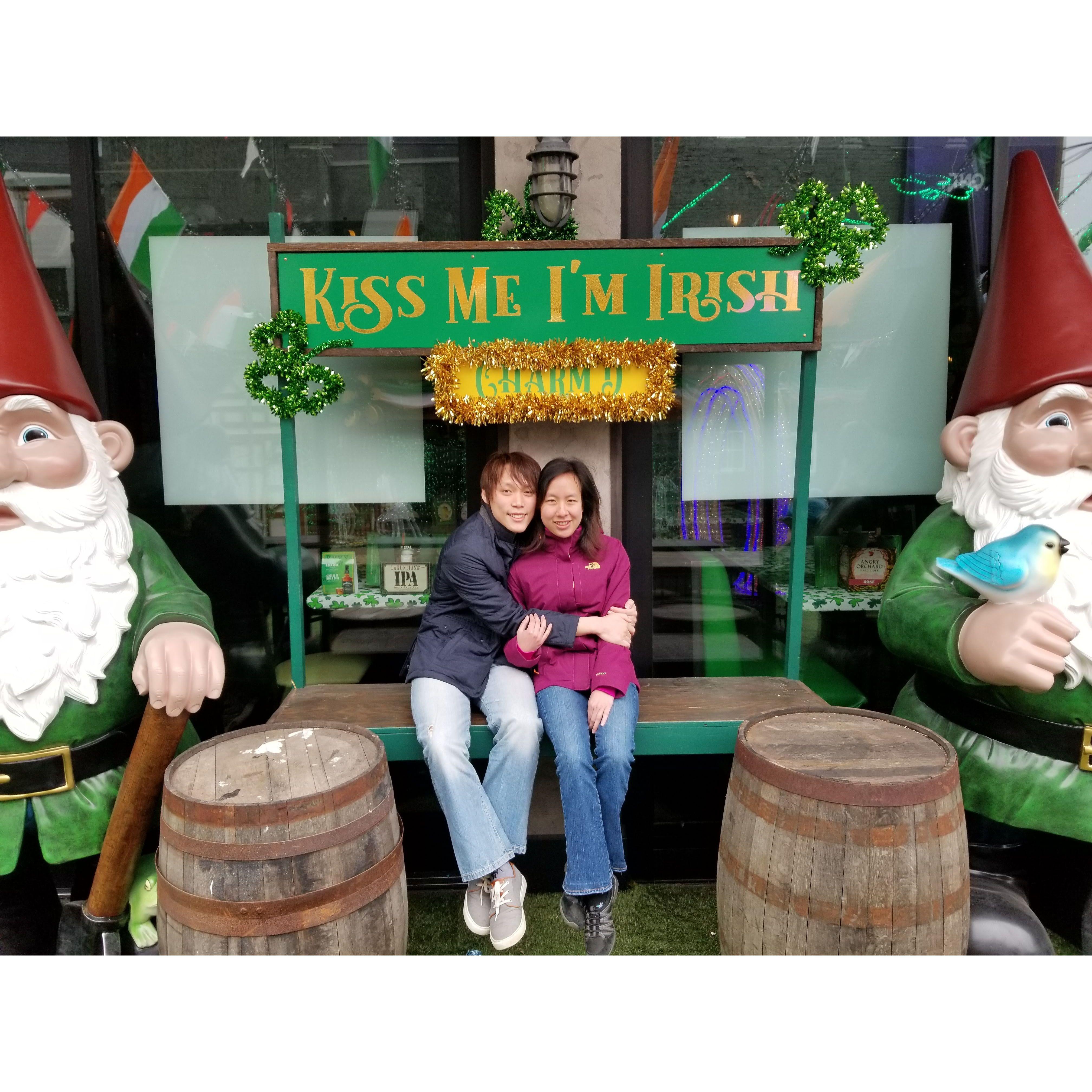 Irish popup we visited after the Shamrock Shuffle 8k run in Chicago.