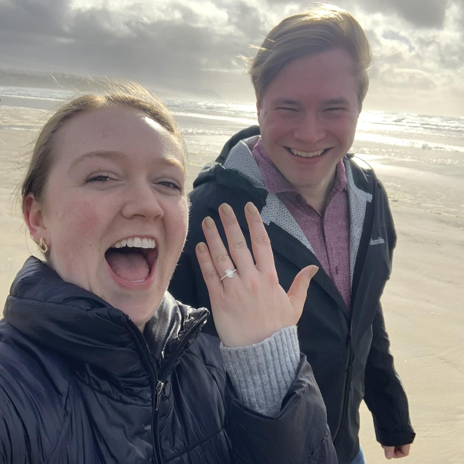 Our first photo as an engaged couple!