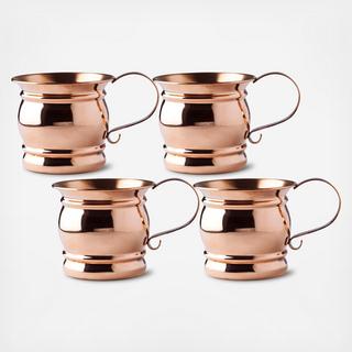 Moscow Mule Mug with Flat Handle, Set of 4