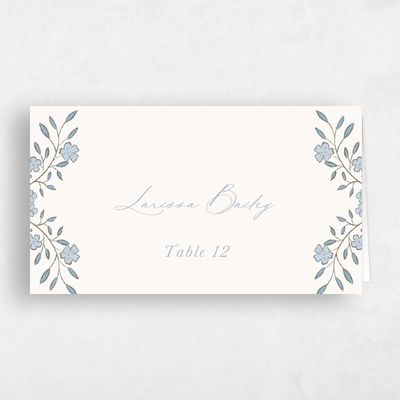 Powder Blue Wedding Place Card - Moira