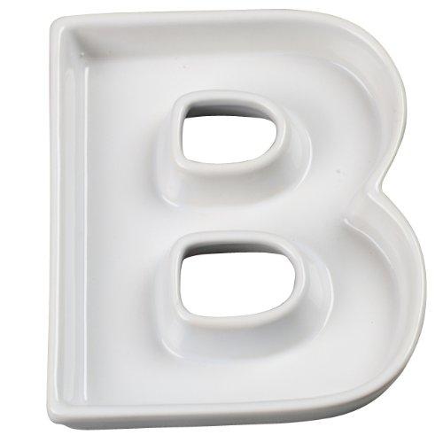 Ivy Lane Design Ceramic Love Letter Dish, Letter B, White
