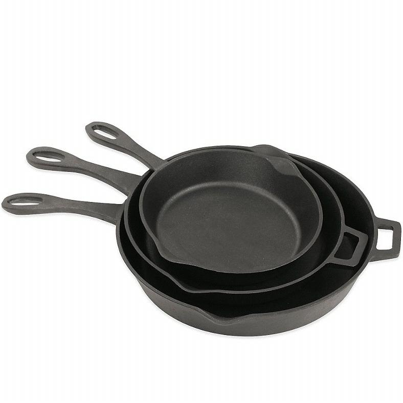 Bayou Classic® Cast Iron Large 3-Piece Skillet Set