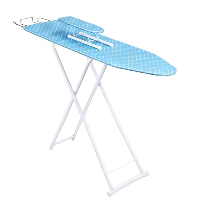 42-Inch Ironing Board Full-Size,2-in-1 Flat and Hanging Board,Sturdy Steel Frame Iron Board with Non-Slip Feet,Heat Resistant Cover Iron Board,Height Adjustable Ironing Boards Small Blue