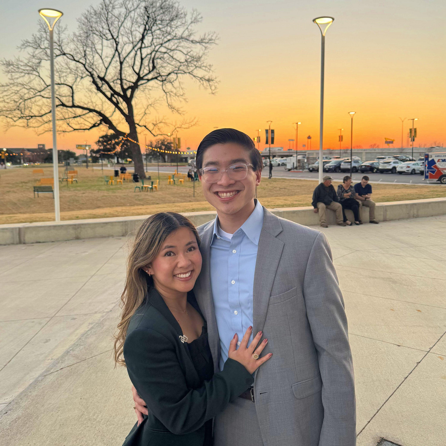 Volunteering together at Baylor's Invitation to Excellence.