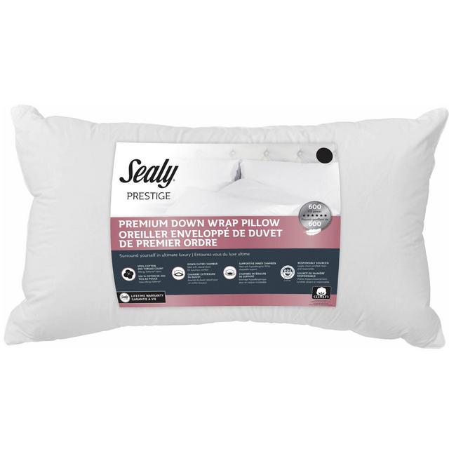Sealy Jumbo 300 Thread Count Premium Down Wrap Bed Pillow