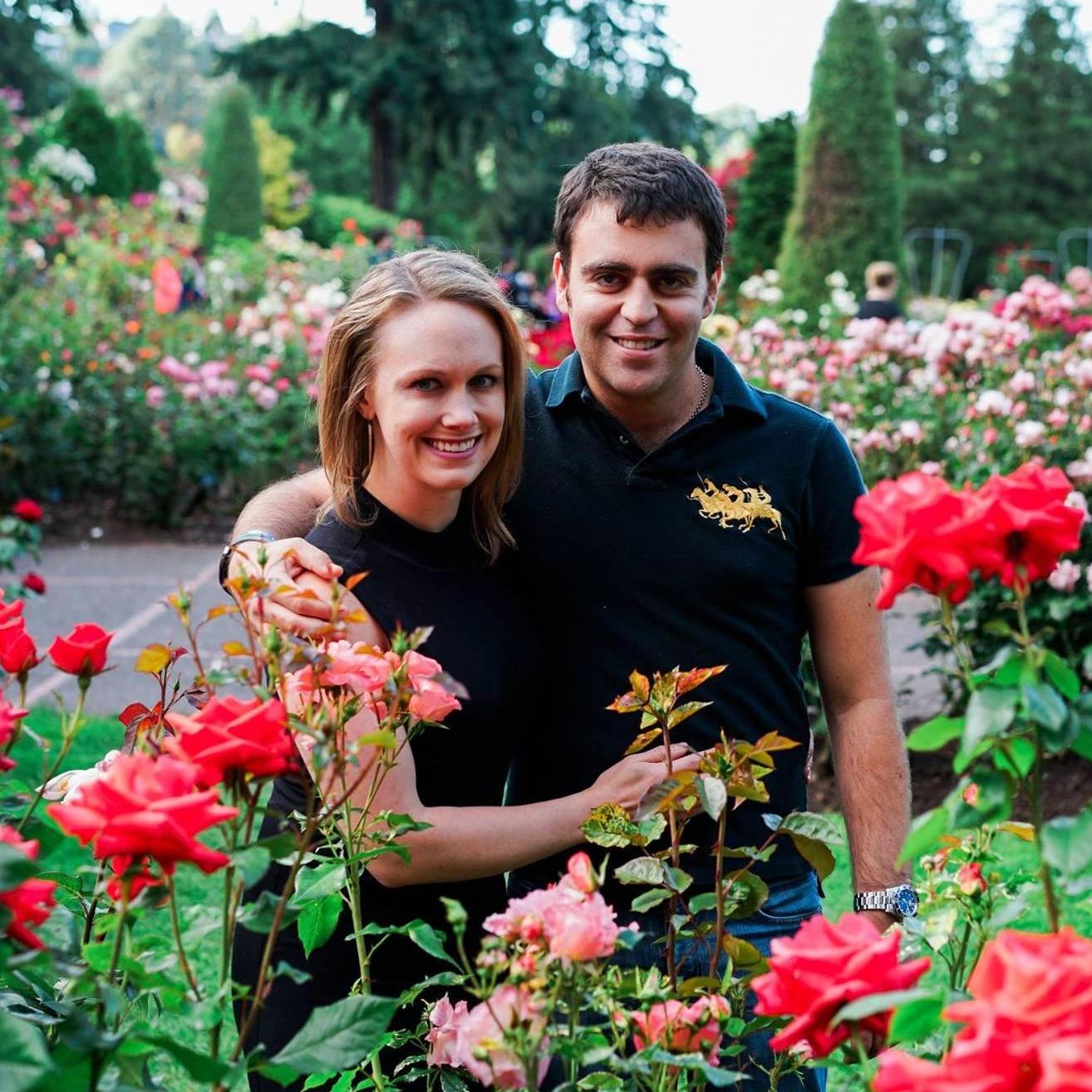 At the rose garden in Portland