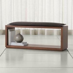 Aspect Walnut 47.5" Open Bench with Cushion